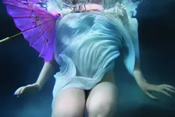 PARASOL : The Pre-Raphaelite Society’s latest endeavor is underwater photography, as exemplified by this piece by Alison Watt Jackson. - PHOTO BY ALISON WATT JACKSON