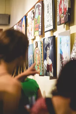 THERE'S SOMETHING ABOUT MARY: Jillian Wefald’s portrait of Mary Wollstonecraft (pictured) was one of the highlights at Powerful Women, an art exhibit centered around feminism that was showcased throughout May at Linnaea’s Café. - PHOTO BY HENRY BRUINGTON