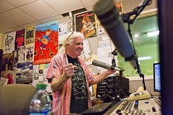 THE DISGUSTING OLD HIPPIE:  ... was the DJ moniker for James Cushing, who DJed at KCPR for 18 years before he an his counterparts, the non-student community DJs on the station, were dismissed in June following the announcement of a series of changes to the station. - PHOTO BY KAORI FUNAHASHI