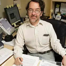 SKEPTIC : Andrew Christie of the Sierra Club doubts the deletion of language that would bar the sale of property to the state for continued off-roading was innocent . - PHOTO BY STEVE E. MLLER