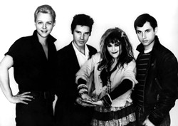 ORIGINAL LINE-UP!:  The four original members&mdash;(left to right) Billy Zoom, John Doe, Exene, and D.J. Bonebrake, show here in the early &lsquo;80s&mdash;are back together. - PHOTO BY FRANK GARGANI