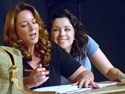 WIFE V. DOG : Sylvia the dog (played by Madeline Moeller) and Kate (played by Kristen Saunders) learn how to live together. - PHOTO COURTESY OF SLO LITTLE THEATRE