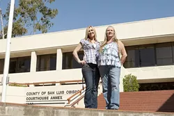 MISSED IT BY THIS MUCH : The SLO County District Attorney’s Office failed to meet a deadline to appeal the dismissal of the marijuana-related charges against mother and daughter co-defendants Rianna (left) and Shelly Allred, members of the so-called “Doobie Dozen.” - PHOTO BY STEVE E. MILLER