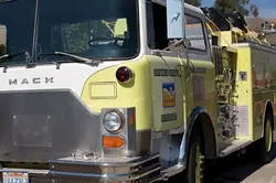 SIREN SONG : Volunteers from local fire departments took an engine to Mexico as part of a series of donations to help combat blazes south of the border. - PHOTO BY JESSE ACOSTA
