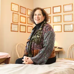 PEACE LIKE A RIVER : Yehudit Korn practices lymph drainage therapy, which she compares to cleaning rivers of harmful pollutants. - PHOTO BY STEVE E. MILLER