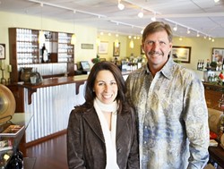 WINE :  Sheri and Craig Wood pair art and wine in their new Wood Winery tasting room and gallery in Arroyo Grande. - PHOTO BY STEVE E. MILLER