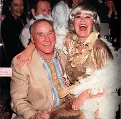 CIRCA 1995 : Every year, the Madonnas host the fund-raising Women’s Shelter Benefit Show. In 1995, with Phyllis dressed up to sing “Hello Dolly,� she and Alex goofed around after the production.