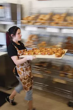 SIT UP AND BAGEL : House of Bagels, a favorite in Paso Robles since 2005, recently opened an eatery in San Luis Obispo, where Cheri Dart (pictured) works. - PHOTO BY JESSE ACOSTA