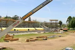 BUILD UP : Construction at Cal Poly’s Spanos Stadium displaced this year’s graduation ceremonies. - PHOTO BY CHRISTOPHER GARDNER