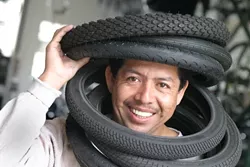 BIKE LANE : Wally Ajanel is bringing bikes to the community. - PHOTO BY CHRIS GARDNER