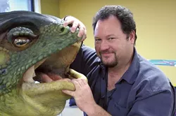 THIS FROG IS NO PRINCE : Visual Effects Supervisor Everett Burrell (pictured) spent five months in Spain working with director Guillermo del Toro balancing schedule, budget, and special effects. Some elements, such as the puppet frog, had to be totally replaced with computer graphics. - PHOTO BY CRAIG SHAFER