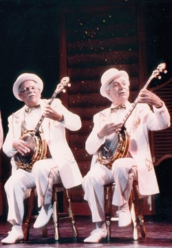 BANJOS WITH A VENGEANCE :  Bud and Jim Mercer played a dueling banjos number at the Palm Springs Follies. - PHOTO COURTESY OF BUD MERCER
