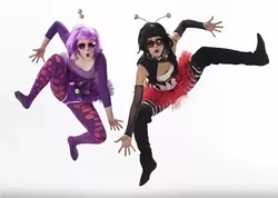 POPPED CORN : Kellie Fryer and Diandra Bachelor don their wackiest clothes--and personalities--for "Pop Music," which they performed in competition and will also perform at the "Rhythms" show. - PHOTO BY TOM MEINHOLD