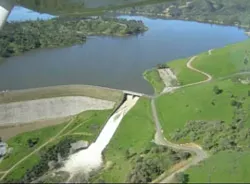 DAM ISSUE : Lake Nacimiento and its pipeline are pieces of a battle brewing over potential water rate hikes in San Luis Obispo. One man mounted a mass mailing campaign in opposition to proposed rising utility fees, up for a city council vote on June 19. - PHOTO COURTESY OF SAN LUIS OBISPO COUNTY PUBLIC WORKS