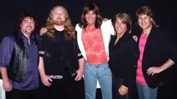 '70S FLASHBACK! : Journey Unauthorized, fronted by Perry Stevens (center), recreates the look and sound of the '70s and '80s super group. See them Oct. 18 at Downtown Brew. - PHOTO COURTESY OF JOURNEY UNAUTHORIZED