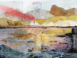 COME UP FOR AIR : "Surfacing" is Sarah Winkler's latest collection of mixed-media paintings, exploring both inner and outer landscapes. River Rust at Moab is pictured. - IMAGE COURTESY OF SARAH WINKLER