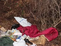 FINAL RESTING PLACE : David Fitzwater slept here until his death. His body was discovered on Oct. 4. - PHOTO BY KAREN VELIE