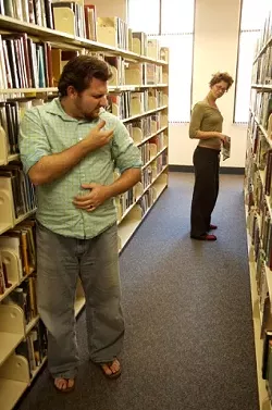 IS THAT ME? : You can not stink in the library. It is that simple. Body odor that constitutes a nuisance to other readers will get you an invitation to leave. - PHOTO BY JESSE ACOSTA
