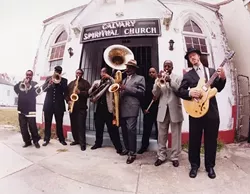 KEEPING IT REAL : The Dirty Dozen Brass Band, touring in support of What's Going On, their recreation of Marvin Gaye's classic album, plays Downtown Brew on June 28. - PHOTO COURTESY OF THE DIRTY DOZEN BRASS BAND