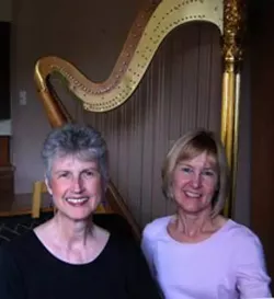 SOFT AND SWEET : Internationally acclaimed artists soprano Mary Rawcliff and harpist Jennifer Sayre present an evening of harp and voice at St. Benedict's Episcopal Church in Los Osos on Friday, July 27. - PHOTO COURTESY OF SALLY SOMERS