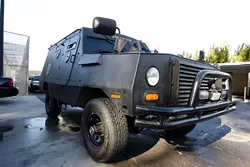 FOUR MORE WHEELS : The San Luis Obispo County Sheriff's Department will soon acquire a second vehicle to combat any potential terrorists targeting the Diablo Canyon nuclear power plant. Pictured is the county's exiting armored vehicle. - PHOTO BY STEVE E. MILLER