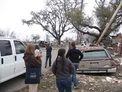 Starting from the ground up Students survey the hurricane-damaged Gulf Coast region, in preparation for the upcoming Design Week 2006, which will focus on the redevelopment of New Orleans. - PHOTO COURTESEY OF CAL POLY DEPT. OF ARCHITECTURE