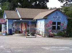 ONCE UPON A TIME : This picture of the Halcyon Store and Post Office was taken after Verona ReBow completed the first phase of her mural. - PHOTO COURTESY OF VERONA REBOW