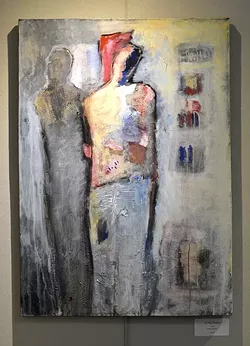 HOLDING THE PURSE STRINGS: 'In His Shadow' by Jewel DeMoss explores the relationship dynamic of a husband or boyfriend holding all of the financial power. - PHOTO COURTESY OF PASO ROBLES ART ASSOCIATION