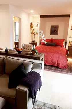 ELEGANCE: San Luis Obispo resident Barrie duBois designed her guest bedroom suite specifically for the purpose of renting it on Airbnb.com. DuBois put Los Osos designer Bobbi Tone in charge of the look. - PHOTO COURTESY OF BARRIE DUBOIS