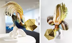A HAPPY ACCIDENT: A porcelain bird of paradise that was broken in the mail was reborn as Camouflage V, one of Kendler’s sculptures. - PHOTO COURTESY OF JENNY KENDLER
