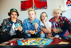 PUNK’S NOT DEAD : SWMRS (pictured) bring their kinetic punk rock sounds to the SLO Grange on April 5, with opening act The Frights. - PHOTO BY ALICE BAXLEY