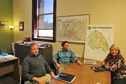 A-TOWN TEAM: Public Works Director Nick DeBar (left), Community Development Director Phil Dunsmore (center), and Deputy City Manager Terrie Banish (right) are all new Atascadero employees working to boost the city’s economy and infrastructure. - PHOTO BY DYLAN HONEA-BAUMANN