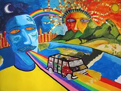 NEVER ALONE: Artist Joseph Griffin-Janey’s painting The Travelers is an ode to members of the LGBT community that have come before and paved the way for others. - IMAGE COURTESY OF JOSEPH AND JACK GRIFFIN-JANEY