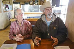 GRASSROOTS EFFORT: Cody Ferguson and Greg Grewal were vocally opposed to the water district, which voters rejected in March. - PHOTO BY DYLAN HONEA-BAUMANN