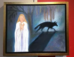 THE DARK SIDE: Linda Grone Smith’s piece 'Shadow Self' explores unconscious aspects of human personality. - PHOTO COURTESY OF PASO ROBLES ART ASSOCIATION