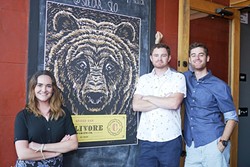 BRAND NEW:  (From left to right) Raleigh NeJame stands next to Calivore Spirits&rsquo; Aaron Bergh and Luke Beaton, who launched a new line of locally-made rum at Sidecar in SLO on June 26. - PHOTO COURTESY OF CALIVORE SPIRITS