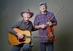 FOLK LEGENDS : Award-winning guitarist Mark Heyes and champion fiddler Phil Salazar will team up to play a Red Barn concert on Aug. 6. - PHOTO BY CHRIS JENSEN