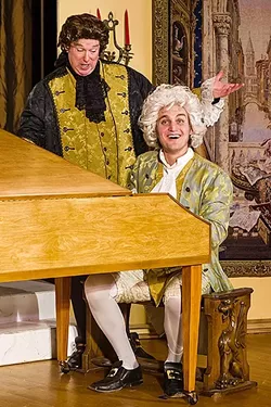 IN THE SHADOWS OF GREATNESS: Salieri (John Laird, left) court composer for Austrian Emperor Joseph II feels threatened when the musical prodigy Mozart (Ayrton Parham) arrives in Vienna. - PHOTO BY JAYSON MELLOM