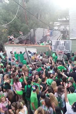 PARTY TOO HARDY: In March 2015, a St. Patrick’s Day house party ended in a roof collapse and multiple injuries. The SLO Police Department proposed increasing the fines for party-related violations between March 1 and March 17, which the SLO City Council rejected on Jan. 17. - FILE PHOTO