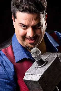 WELCOME TO THE SHOW: SLO Tease Burlesque’s founder Rick Castello serves as the master of ceremonies at the group’s semiannual shows. - PHOTO COURTESY OF BRIAN J. MATIS PHOTOGRAPHY