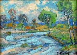 A LIFETIME OF PAINTING:  Later this year, artist Karl Dempwolf, creator of landscape paintings like Salinas River, will be honored with the Lifetime Achievement Award at the National Plein Air Convention and Expo. - IMAGE COURTESY OF STUDIOS ON THE PARK