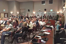 TRICKY POLICY: Community members packed Paso Robles City Hall for a workshop in 2015 discussing new regulations for the vacation rental industry. The Planning Commission will review a draft short-term rental ordinance this month that sets rules and parameters. - PHOTO COURTESY OF THE CITY OF PASO ROBLES