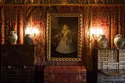 ANCESTRAL VIBES: Casa del Sol is modeled after a European country home in Hearst’s day, where you might see paintings of the inhabitants’ ancestors. Lacking those sorts of heirlooms, Hearst settled for paintings of the children of King Phillip III of Spain. - PHOTO BY JAYSON MELLOM