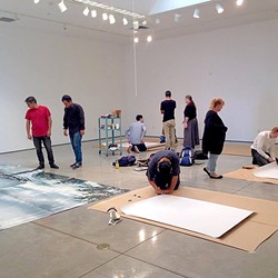 ART IN THE MAKING:  A gallery display is set up in 2015 at Cuesta College&rsquo;s Harold J. Miossi Gallery. - PHOTO COURTESY OF CUESTA COLLEGE