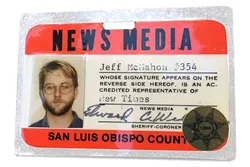 MEET THE PRESS: A copy of Jeff McMahon's press pass from 1994. - PHOTO COURTESY OF JEFF MCMAHON
