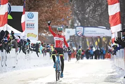 BEST IN THE U.S.: SLO native Lance Haidet, 19, took first place at the U.S.A Cycling U23 Cyclocross Championship on Jan. 8 in Hartford, Conn. He’s currently racing with the U.S. cyclocross team in Belgium. - PHOTO COURTESY OF MEG MCMAHON