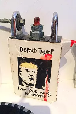 CRACKPOT: A "despot" depicting Donald Trump by Jan Dungan. - PHOTO BY RYAH COOLEY