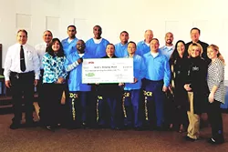 GIVING: Men from the California Men’s Colony presented their donation of $2,000 to Jack’s Helping Hand at an award ceremony. - PHOTO COURTESY OF THE CALIFORNIA PRISON INDUSTRY AUTHORITY