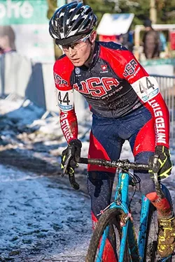 CRAZY FOR CYCLOCROSS: Lance Haidet’s love for cycling began at a young age, first in San Luis Obispo, then in Bend, Ore. He’s now a professional cyclist in cyclocross, where racers compete on dirt courses in often adverse weather conditions. - PHOTO COURTESY OF MEG MCMAHON