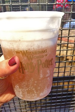 BUTTERBEER ME:  Grabbing a pint of butterbeer while at the Wizarding World of Harry Potter is a must. Think cream soda/butter scotch flavors on steroids topped with the creamiest foam. It comes chilled or frozen. - PHOTO BY RYAH COOLEY